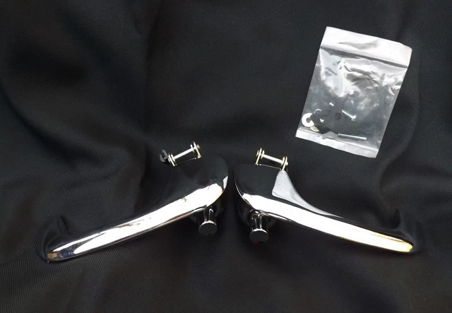 67-68 Ford Mustang Chrome Outer Push Button Door Handle Set Pair