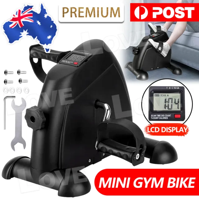 Mini Bike Trainer Pedal Exerciser Gym Fitness Exercise Cycle Leg/Arm LCD Display
