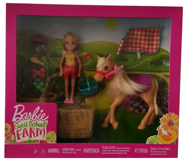 BARBIE SWEET ORCHARD Farm Chelsea Doll Pony with Accessories