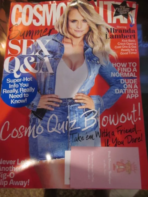 Cosmo Cosmopolitan Magazine August 2017 Miranda Lambert Sex Q&A Like New