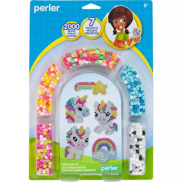 Unicorn Perler Fused Bead Kit makes 7 Projects