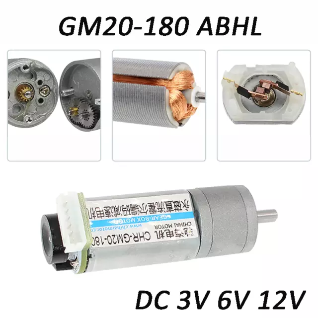 Permanent Magnet DC Hall Code Decelerating Gearmotor 3/6/12V Metal GM20-180 ABHL