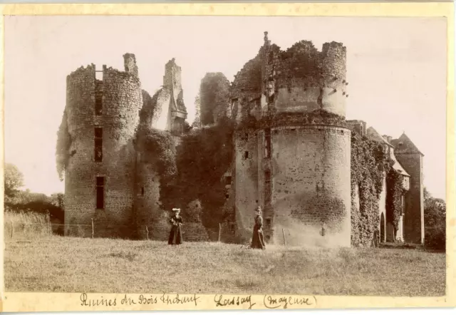 France, Lassay, ruines château du Bois Thibault Vintage albumen print,  Tirage