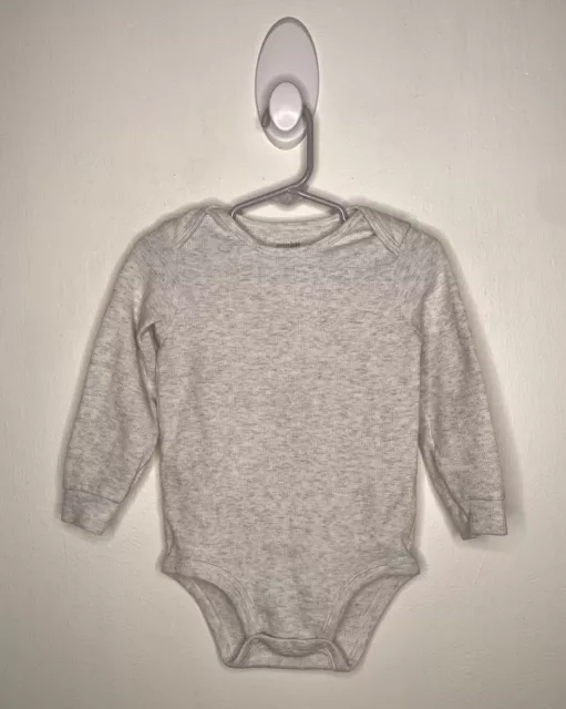 Carters Waffle Knit One Piece One Piece Baby Boy 24 Months Gray Long Sleeve