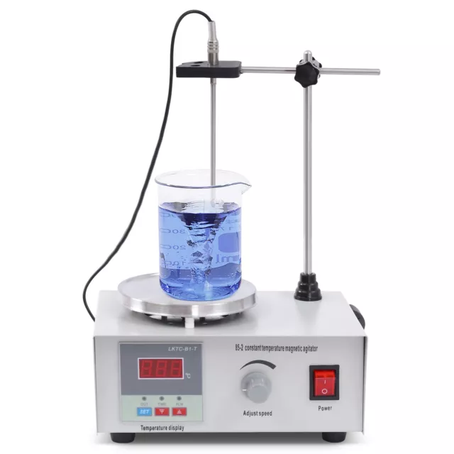 Lab Magnetic Stirrer Precise Temperature Control with Stir Bar & Support Stand
