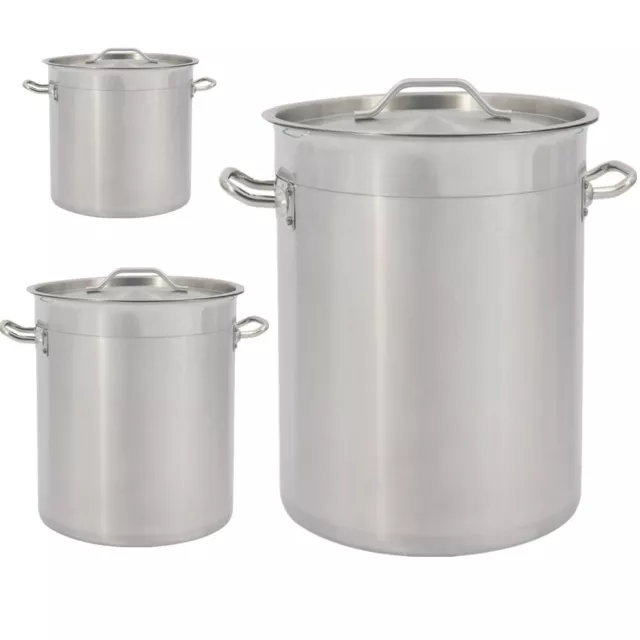 17-50L Commercial Stock Pot Cooking Cookware Stainless Steel Stew Soup Boiling