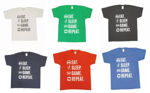 T-shirt giocatore bambini mangia gioco sonno ripeti giochi età 7-15 anni vari colori