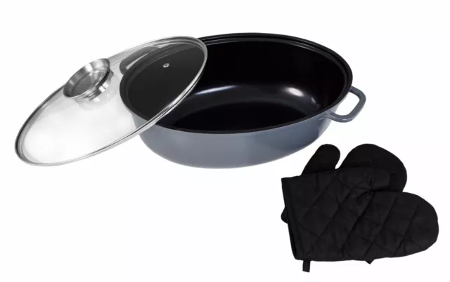 Kopf XXL Bräter Colima, Aluguss, 7,7 Liter, Glasdeckel mit Aromaknopf, Induktion