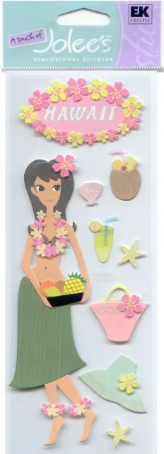 Vintage Touch of Jolee's HAWAII Hula Theme 3-D Stickers 64423 FAST FREE ship!