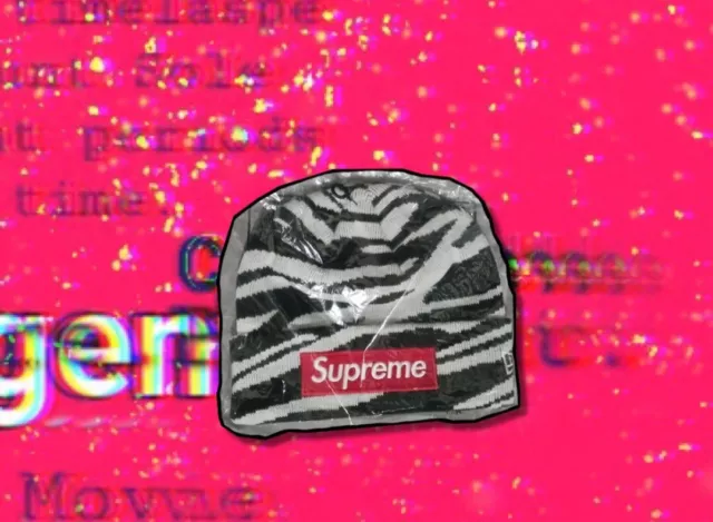 Supreme Box Logo New Era Beanie Zebra FW22