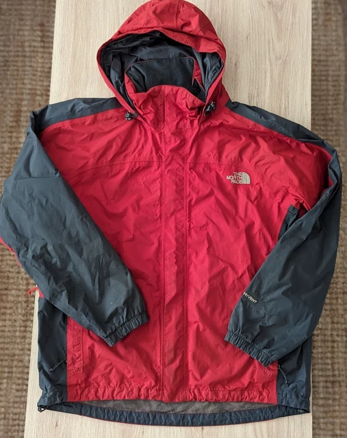 The North Face Mens HyVent Raincoat Jacket Red Grey UK Size Medium