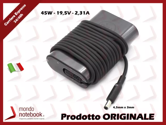 Alimentatore Originale DELL 45W 19,5V 2,31A (4,5x3)mm per Latitude 7212 7202