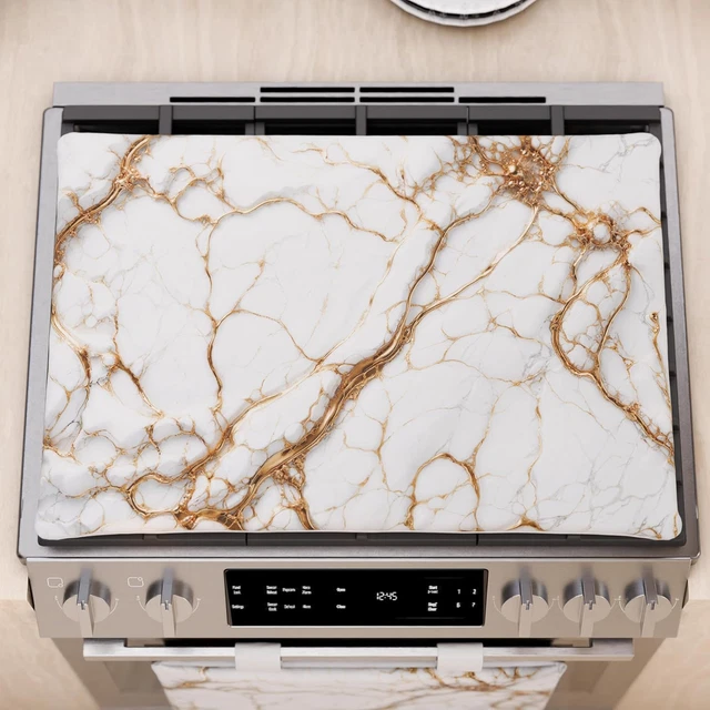 Copriforno E Coprifornello Stile Barocco Medusa - Colore Oro Per Cucina 4 Fuochi - Foto 5