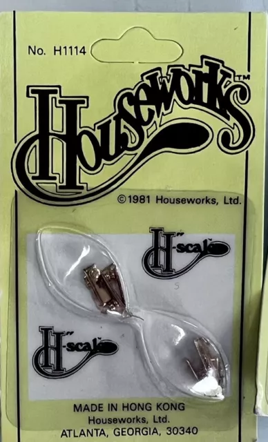 Dollhouse Half Scale Doorknobs with Keys Gold x6 1:24 Scale H1114 Houseworks