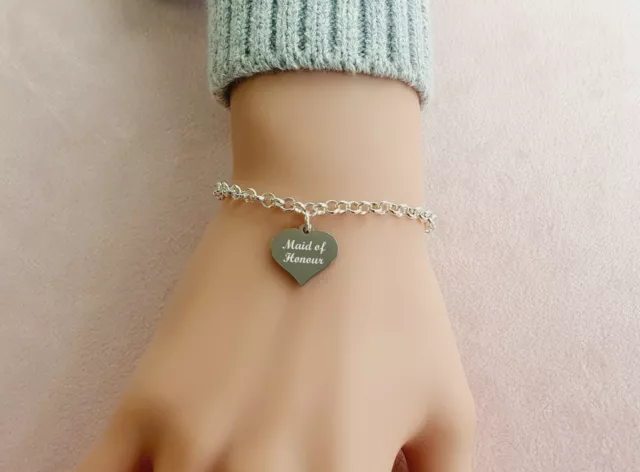 Charmed Jewellery Maid of Honour Gifts Personalised Bracelet for Women