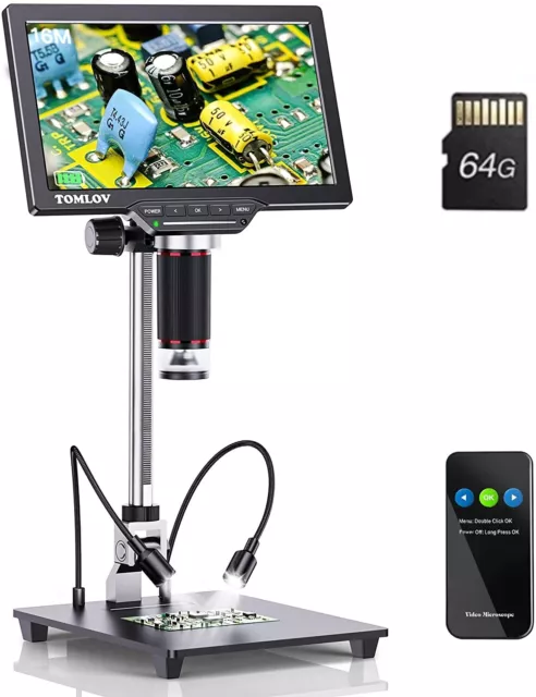 Elikliv Lab Handheld Digital Microscopes 7'' LCD 12MP Coin Magnifier with  Light