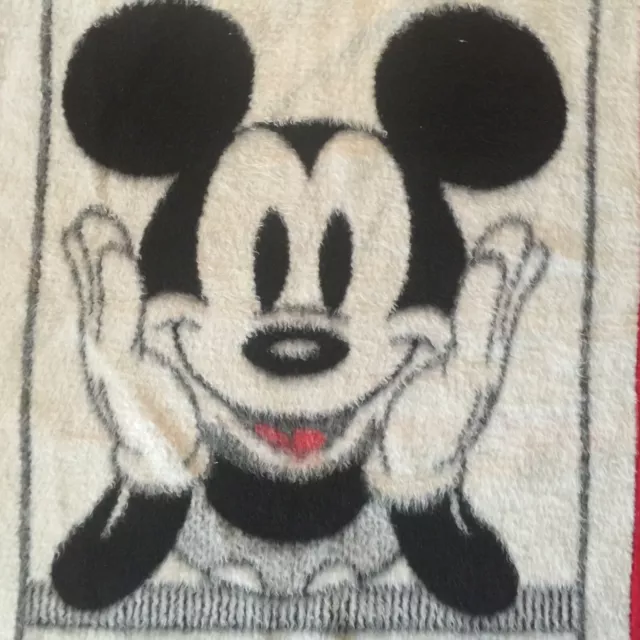 Vtg Walt Disney Co Mickey Mouse FACE Baby Blanket (ACRYL Velours) AKA Biederlack 3