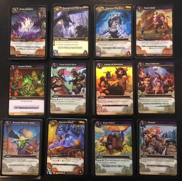 USED World of Warcraft TCG loot cards RARE & UNCOMMONs - some 3/3s & 2/3s OWNED!