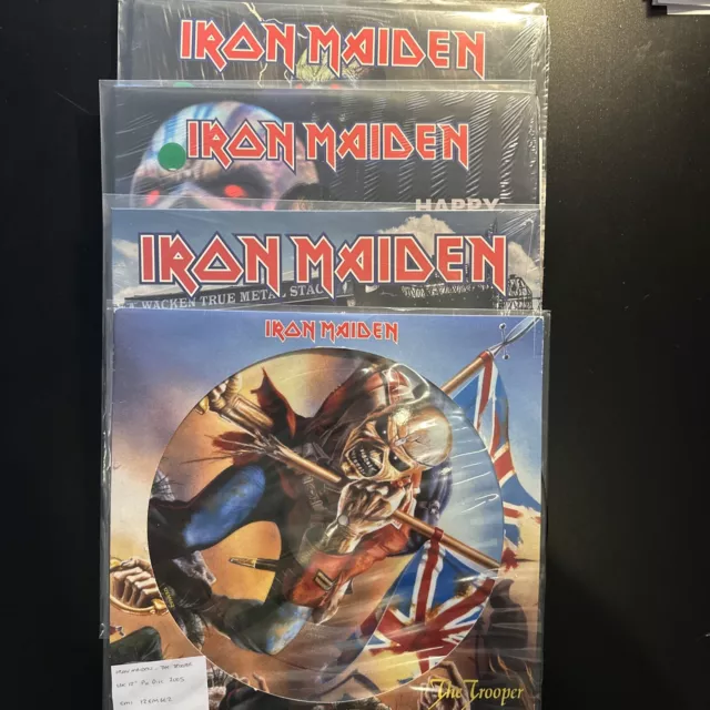 Iron Maiden Coloured And Pic Disc Vinyl Record Bundle