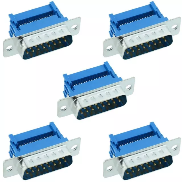 5 x 15-Way IDC Male D Plug Connector