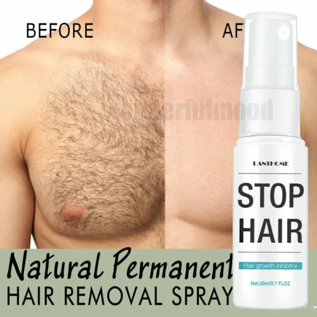 Natural Permanent Hair Removal Spray Painless Stop Hair Growth Inhibitor Remover