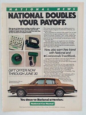 National Car Rental Vintage 1983 Print Ad