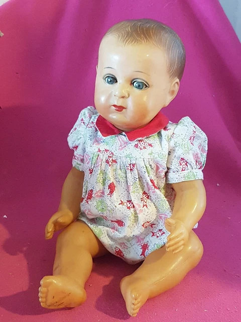 ancien Attendrissant POUPON en CELLULOID "SNF " Yeux DORMEURS,  40 cm