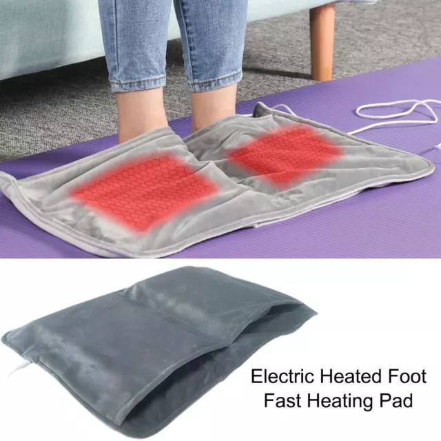 Foot Warmer Electric Heating Pad Soft Fleece Pad Cushion Feet Warm Floor E3 Y7E0 3