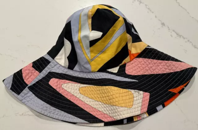 Emilio Pucci Hat Multi Colored Rare Find Sun Hat Cotton