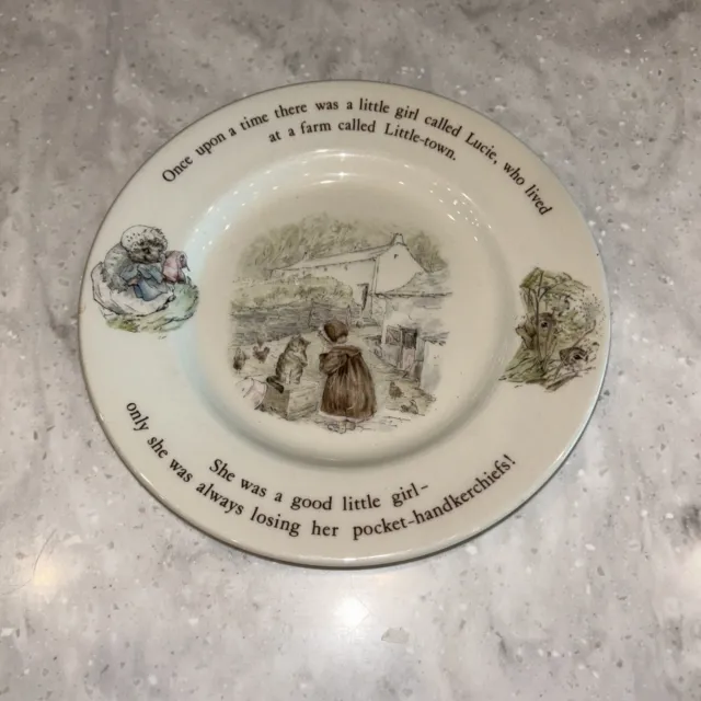7" Wedgwood (England) Beatrix Potter MRS. TIGGY WINKLE Child's Plate (1980s)