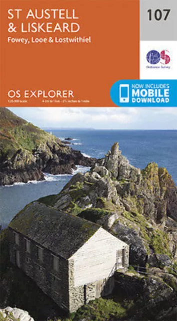 St.Austell Liskeard Fowey Looe 107 Explorer Map Ordnance Survey With Digital Dow