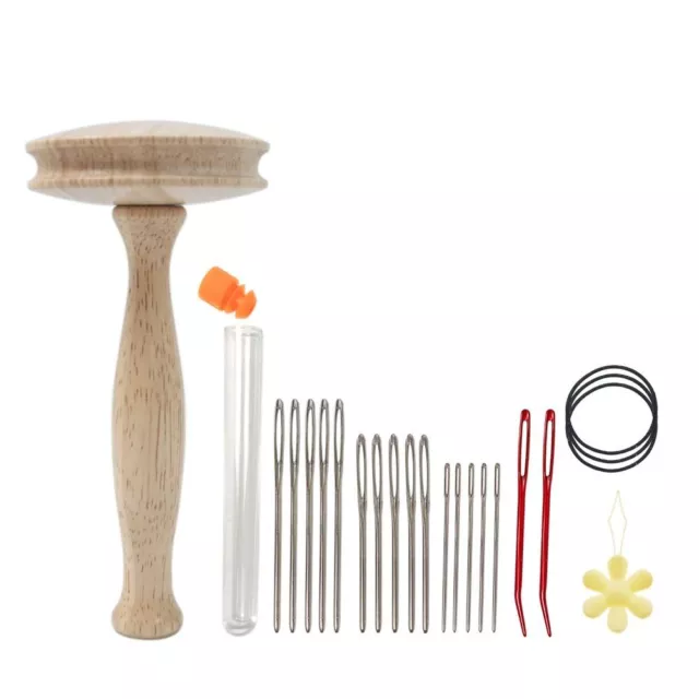 Needle Holder Sewing Accesaries Wooden Darning Tool Patching Tool Mushroom