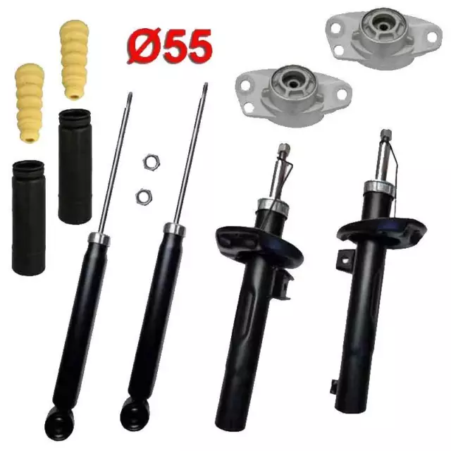 4 Premium Serien Stoßdämpfer 55mm Domlager vorne hinten für VW Golf 5 Jetta 1K