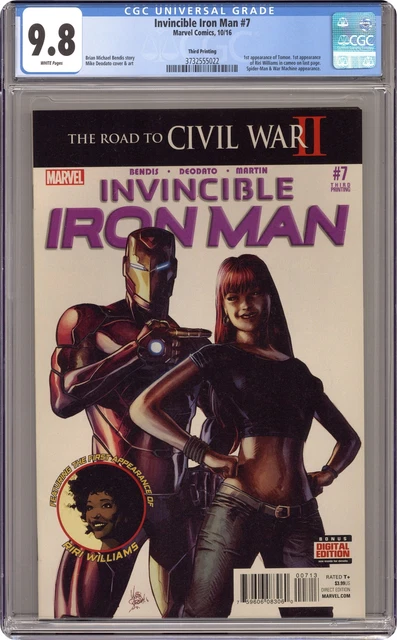 Invincible Iron Man #7D Deodato Variant 3rd Printing CGC 9.8 2016 3732555022