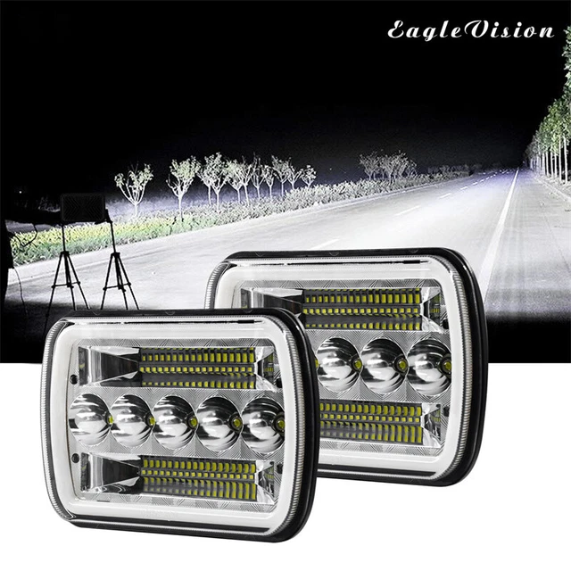 Pair 7x6" 5X7 LED Headlights Halo DRL For Chevy Express Cargo Van 1500 2500 3500 Pair 7x6" 5X7 LED Headlights Halo DRL For Chevy Express Cargo Van 1500 2500 3500