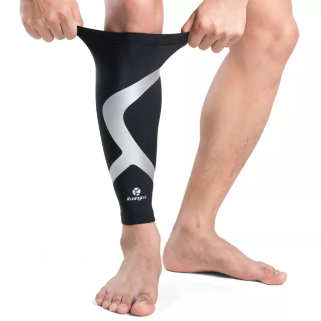 Compression Sleeve Calf Brace Shin Splint Support Lower Leg Wrap Muscle  Bandage