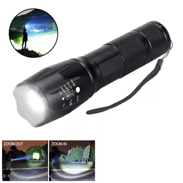 Police LED Super Bright Zoom Taschenlampe-Leistungsstark Camping Lampe Torch