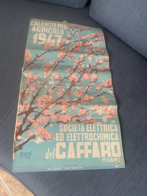 Calendario Pubblicitario D’epoca Caffaro Illustrato Bazzi 1947 Agricoltura