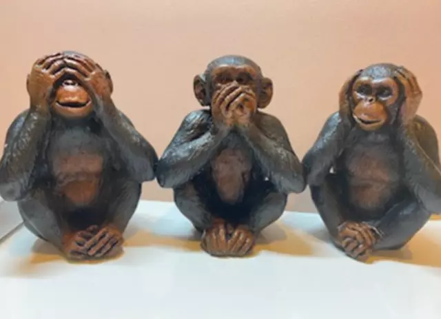 3 Wise Monkeys Figurines Set Hear See Speak No Evil Three Statue Sculpture Decor 2