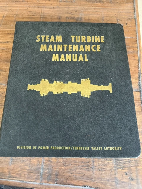 Rare! Vintage Steam Turbine for Power Maintenance Manual TVA Binder Book!