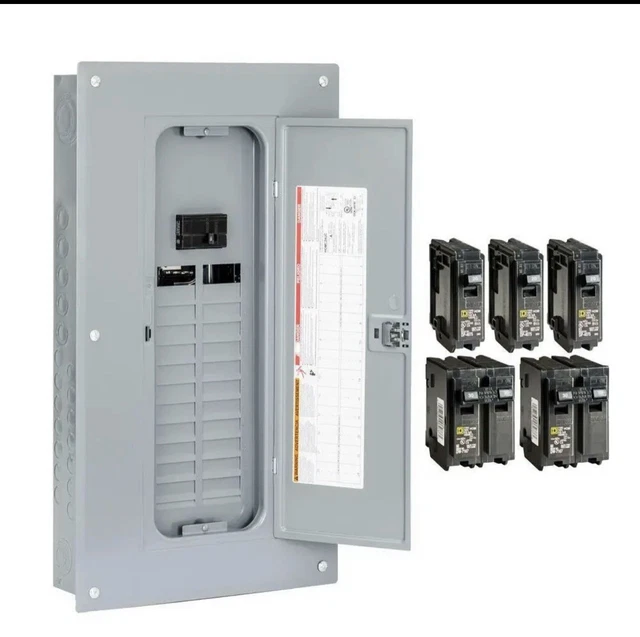 Square D 100 Amp 24-Space 48-Circuit Indoor Main Breaker Panel Box Load Center