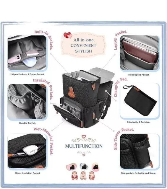 Comfynana Baby Diaper Bag Backpack with Changing Station - FAST FREE SHIPPING!