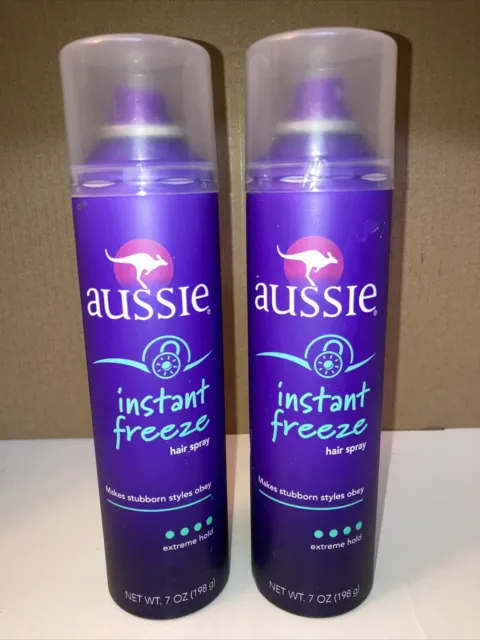 VTG 2 pack Aussie Instant Freeze Extreme Hold  Hair Spray 7oz ORIGINAL FORMULA