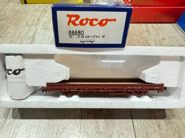 Roco 66680 carro merci pianale FS scala H0