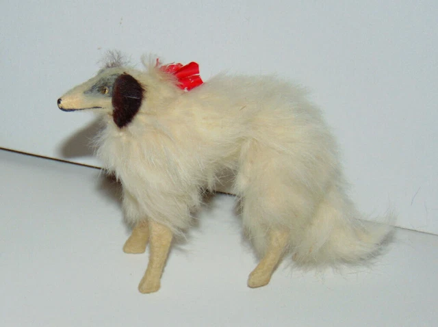 COMPAGNON POUPÉE MODE BRU /JUMEAU / ** chien **levrier  BORZOI dog  fourrure