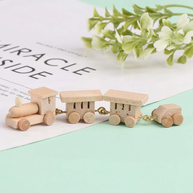 1PC 1:12 DOLLHOUSE Miniature Wooden Train Simulation Model Toy Doll ...