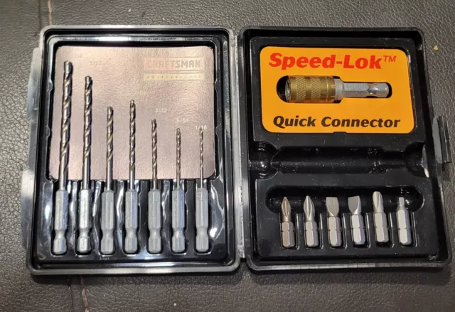 VTG Craftsman Professional  SpeedLok Drill Bit Set In Case USA, Incomplete Set