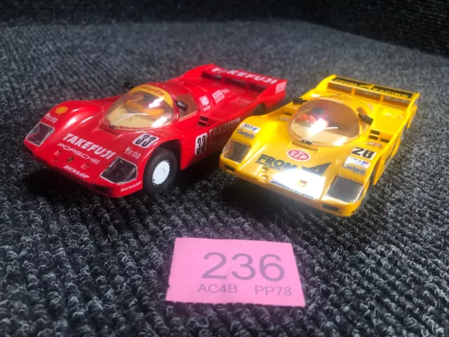 Bundle Job Lot Scalextric Porsche Le Mans Takefuji #33 #28 1:32 Slot Cars BT 236