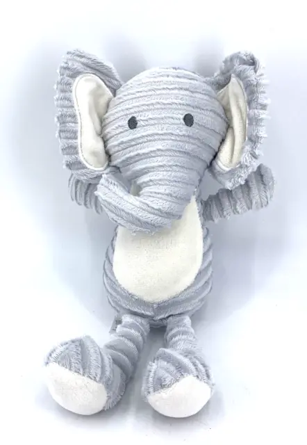 Chick Pea Gray Elephant Plush White Ears Belly Ribbed Stuffed Animal Lovey 10"