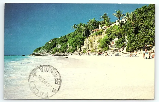 Vintage Bermuda Coral Beach & Tennis Club Sun Bathing Oceanside Postcard P3116